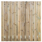 Tuinscherm Haaksbergen, groen geïmpregneerd grenen, RVS-geschroefd, 21-planks (19+2) 180 x 180 cm