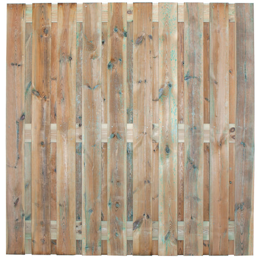 Tuinscherm grenen groen geïmpregneerd, 22-planks (19 + 3) Privé 195 x 180 cm