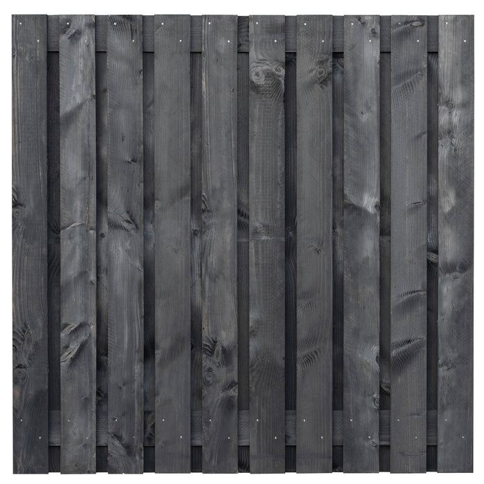 Tuinscherm Douglas zwart geïmpregneerd 21-planks (19 + 2) Marlies 180 x 180 cm