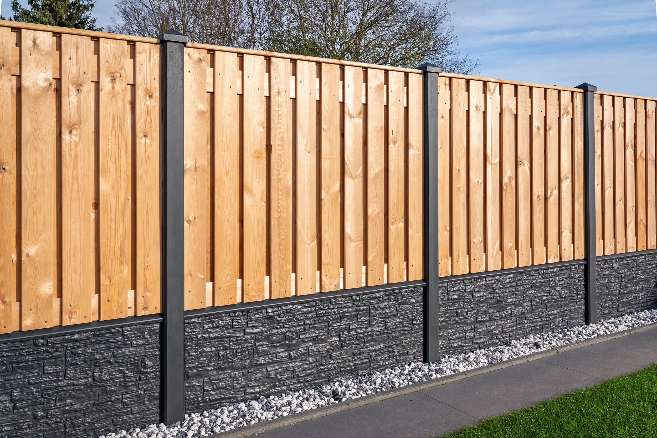 Tuinscherm Casablanca, Red Class Wood geïmpregneerd ME vuren, RVS-geschroefd, 21-planks (19+2) 180 x 150 cm