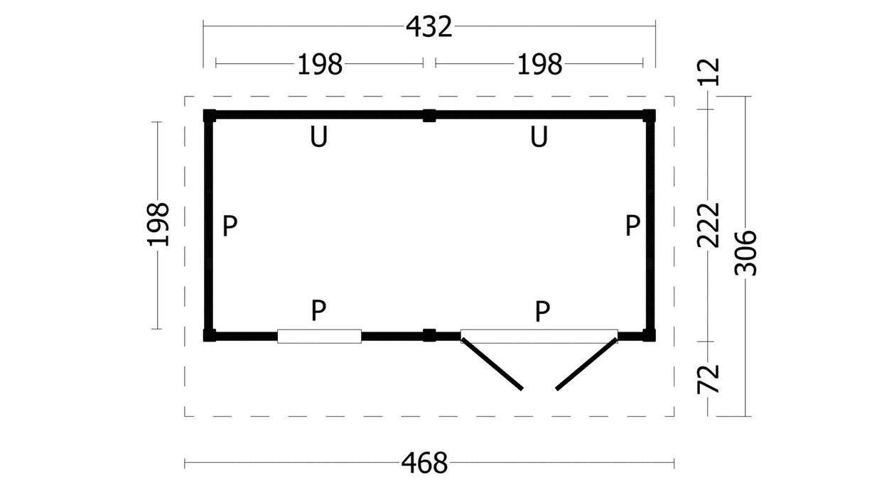 Bergen L Type 4 Douglas Gedroogd Potdekselplank blank