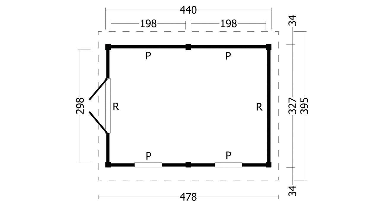 Hamar L Type 4 Douglas Gedroogd Potdekselplank blank