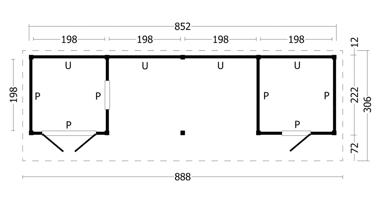 Bergen L Type 12 Douglas Gedroogd Potdekselplank blank