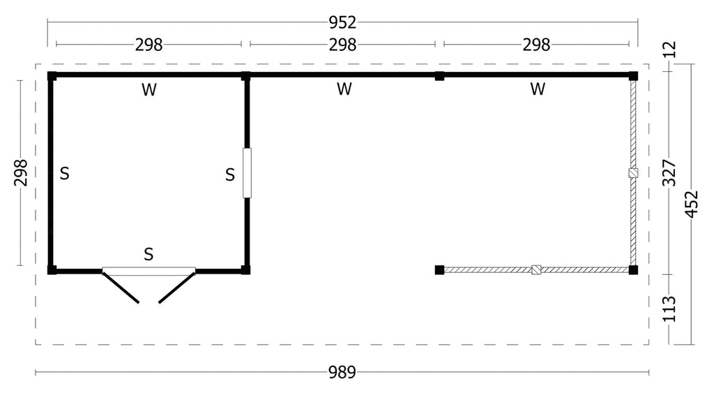 Bergen XL, Type 8 Douglas Gedroogd Potdekselplank blank