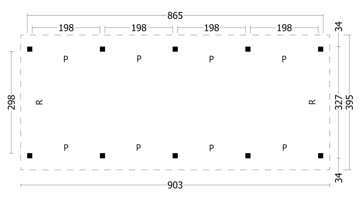 Hamar L Type 9 Douglas Gedroogd Potdekselplank blank