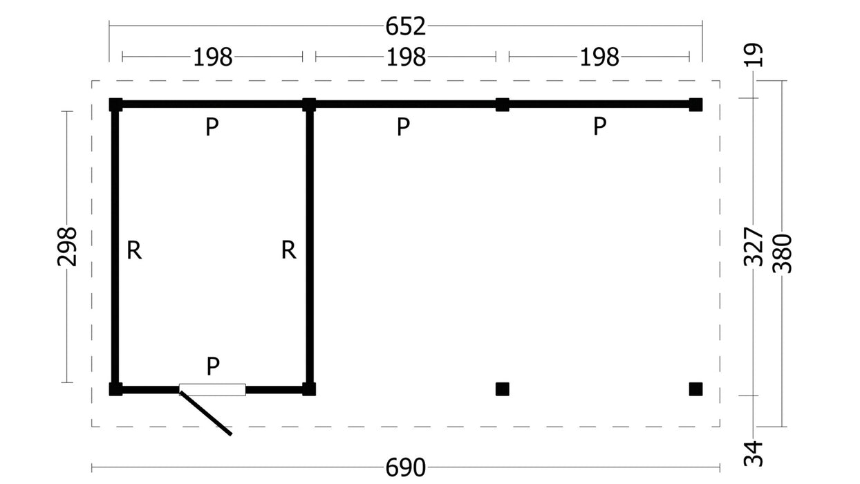 Oslo L type 7 douglas gedroogd potdekselplank blank