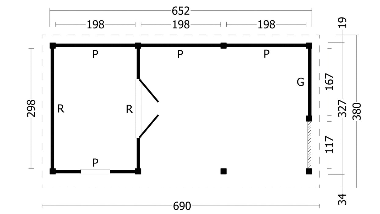 Oslo L type 8 douglas gedroogd potdekselplank blank