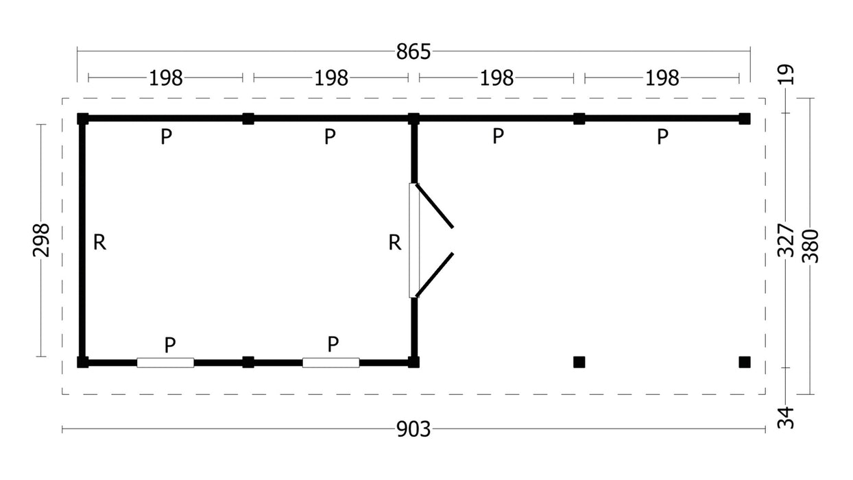 Oslo L type 11 douglas gedroogd potdekselplank blank