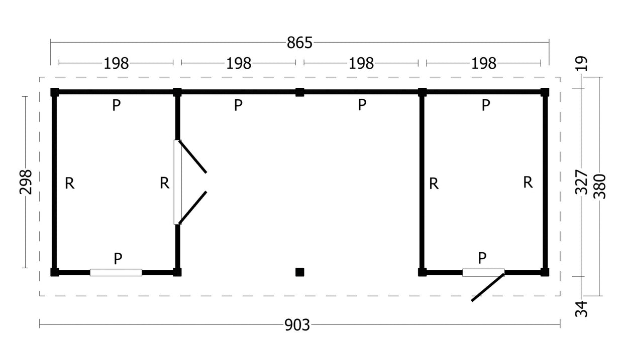 Oslo L type 12 douglas gedroogd potdekselplank blank