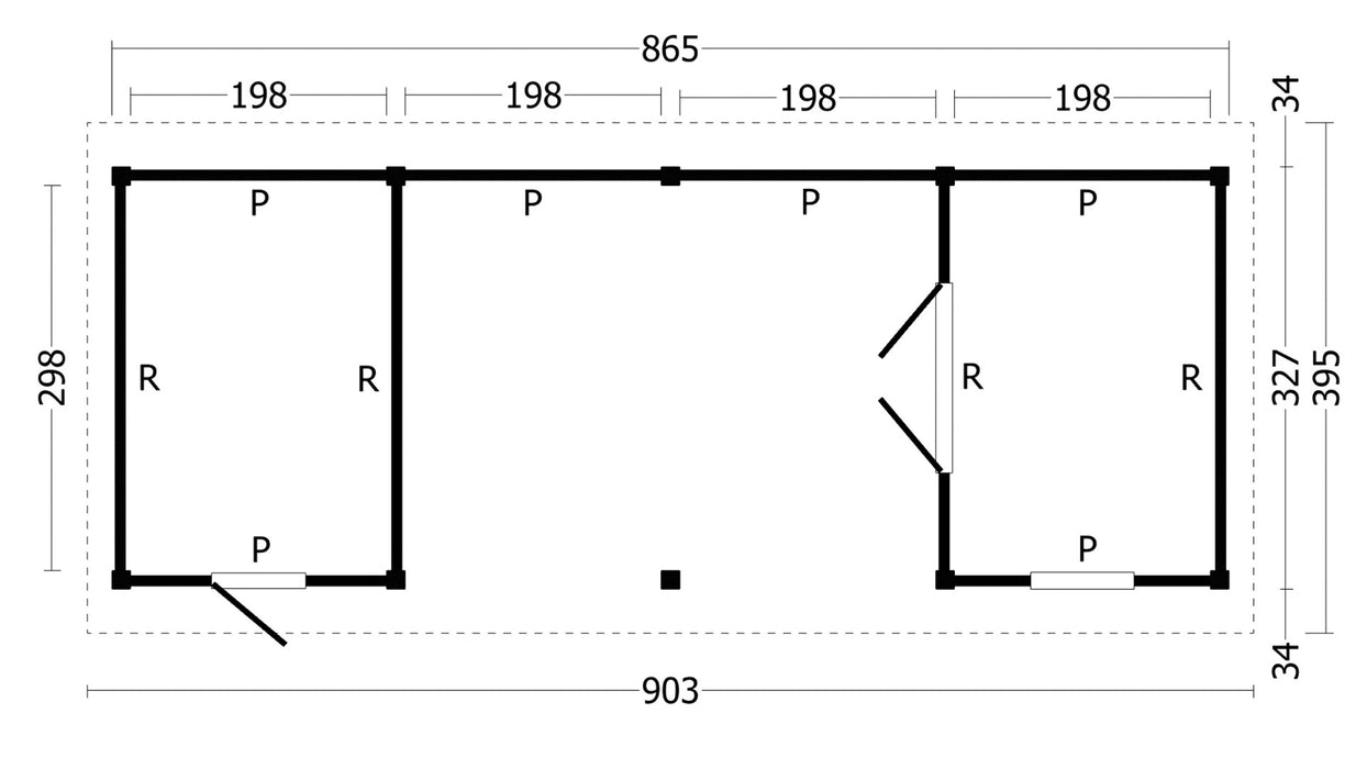 Hamar L Type 12 Douglas Gedroogd Potdekselplank blank