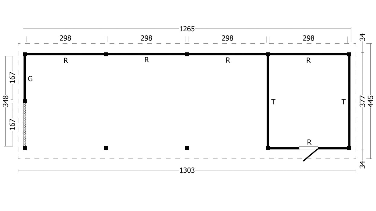 Hamar XL Type 10 Douglas Gedroogd Potdekselplank blank