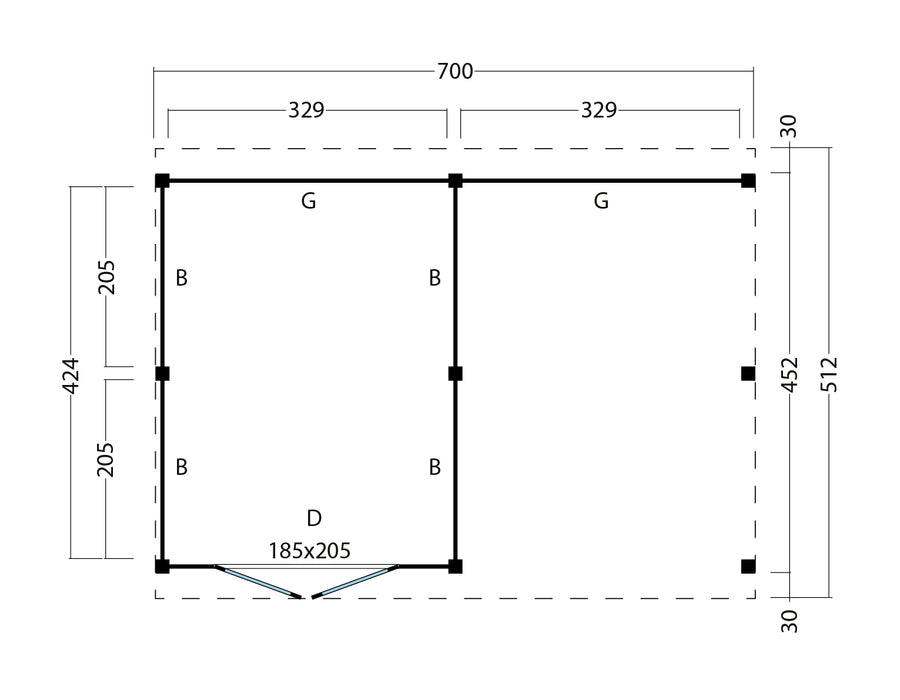 Kapschuur Billund XXL Samenstelling 3 Red Class Wood zwart gespoten