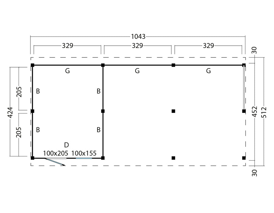 Kapschuur Billund XXL Samenstelling 8 Red Class Wood zwart gespoten