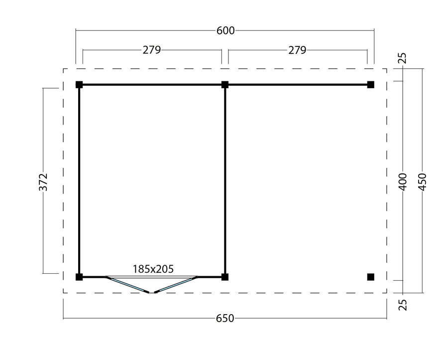 Platdak Odense XL Samenstelling 3 Red Class Wood zwart gespoten