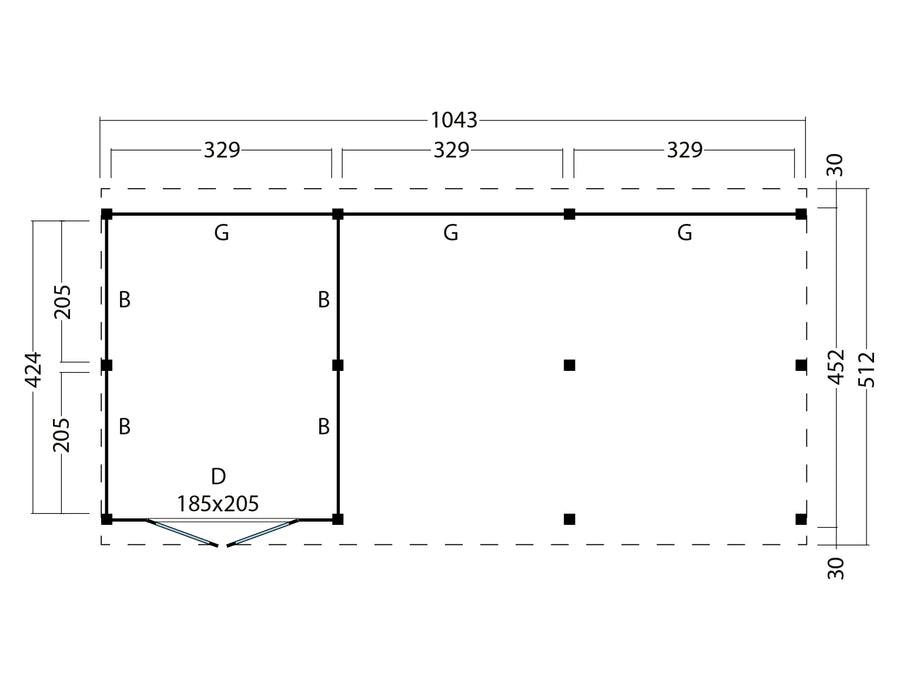 Kapschuur Billund XXL Samenstelling 7 Red Class Wood zwart gespoten