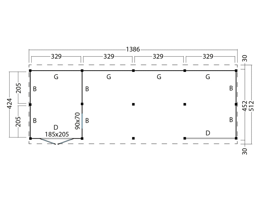 Kapschuur Billund XXL Samenstelling 11 Red Class Wood zwart gespoten