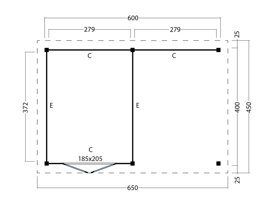 Platdak Odense XXL Samenstelling 3 Red Class Wood zwart gespoten