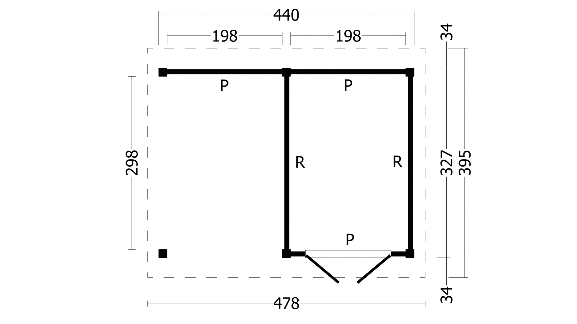 Hamar L Type 3 Douglas Gedroogd Potdekselplank blank