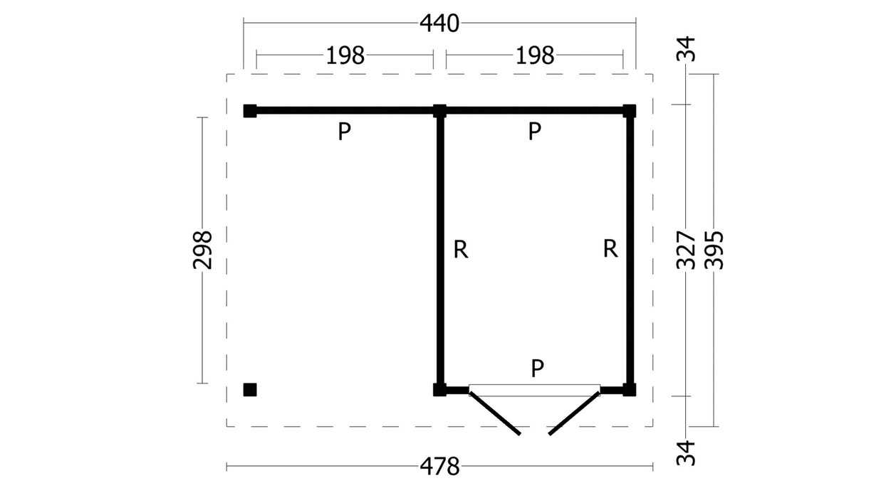 Hamar L Type 3 Douglas Gedroogd Potdekselplank blank