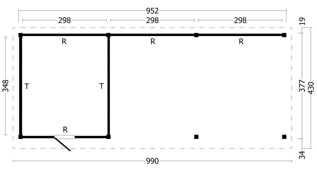 Oslo XL type 7 douglas gedroogd potdekselplank blank