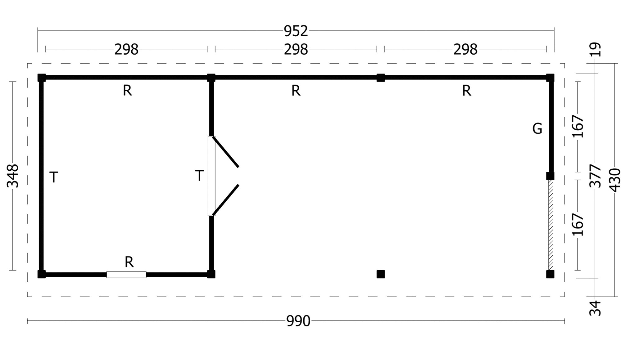 Oslo XL, type 8 douglas gedroogd potdekselplank blank