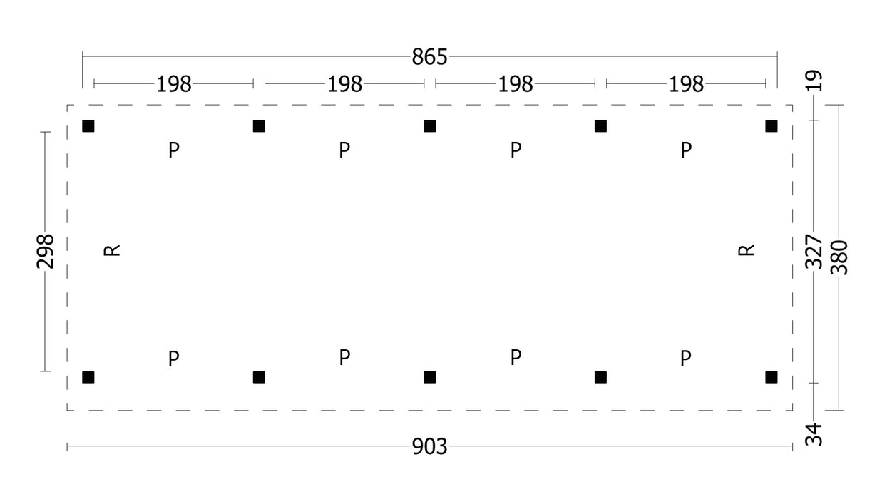 Oslo L type 9 douglas gedroogd potdekselplank blank