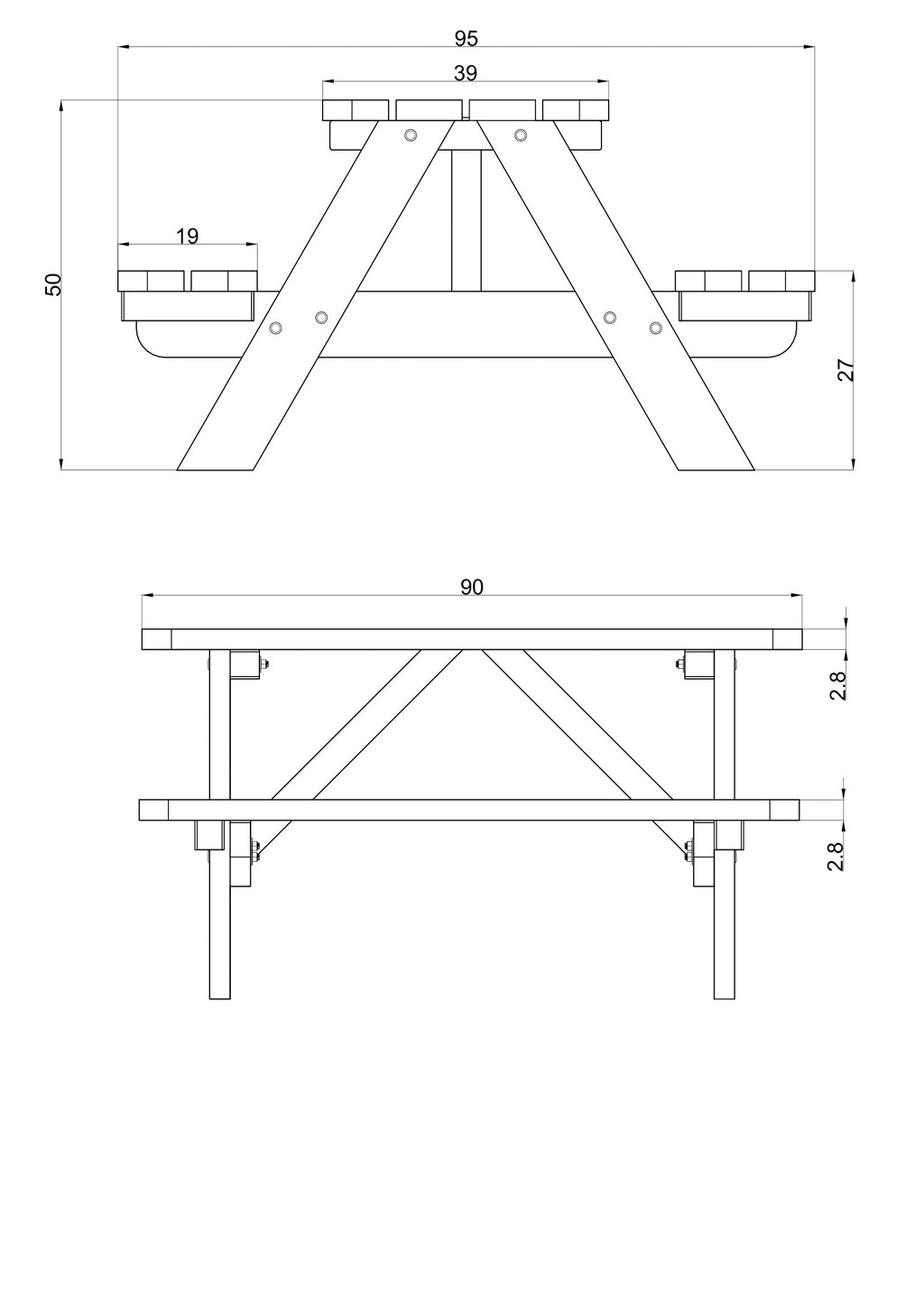 Kinderpicknicktafel