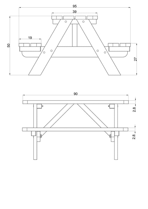 Kinderpicknicktafel