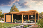 DHZ verblijf Wierden 900 x 400 cm incl. dubbele deur, verticale wanden zwart geïmpregneerd