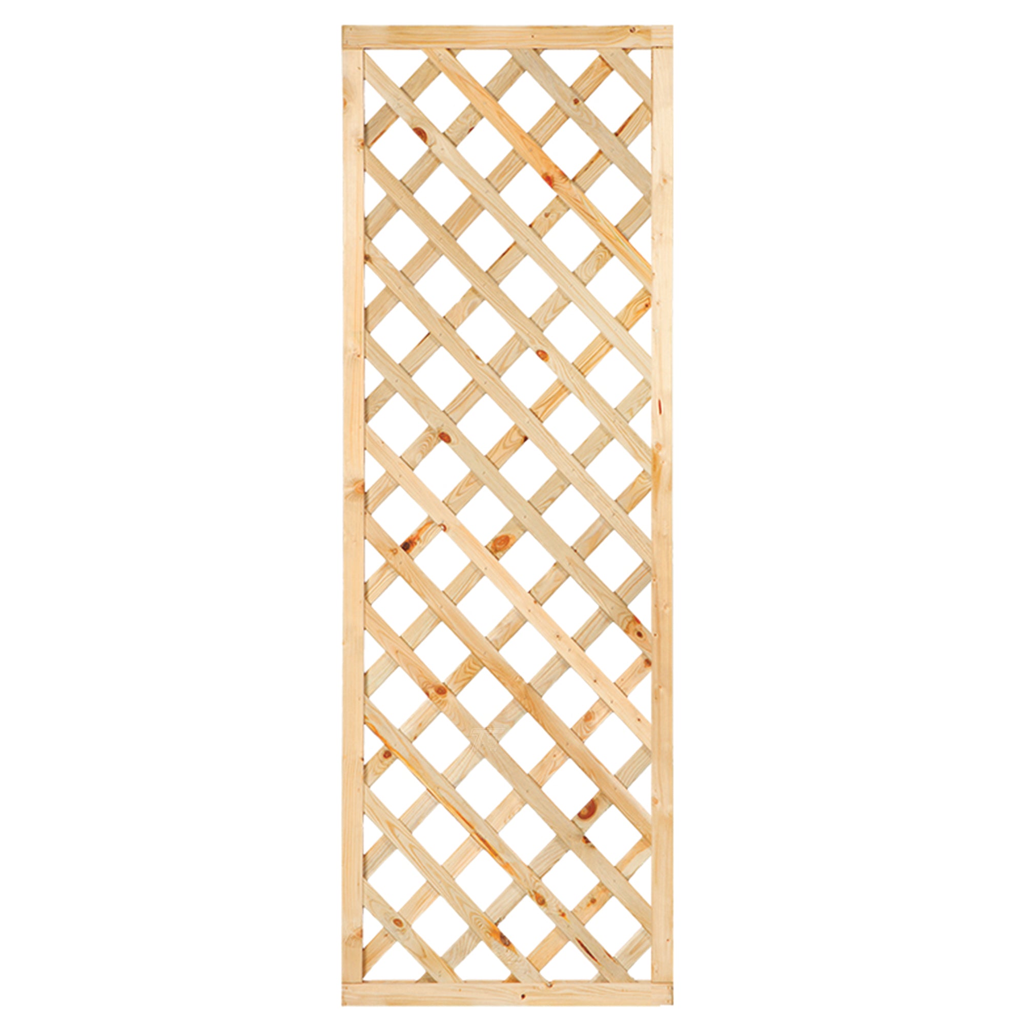 Trellis met lijst, diagonale lamellen grenen groen geïmpregneerd H180 x B60 cm