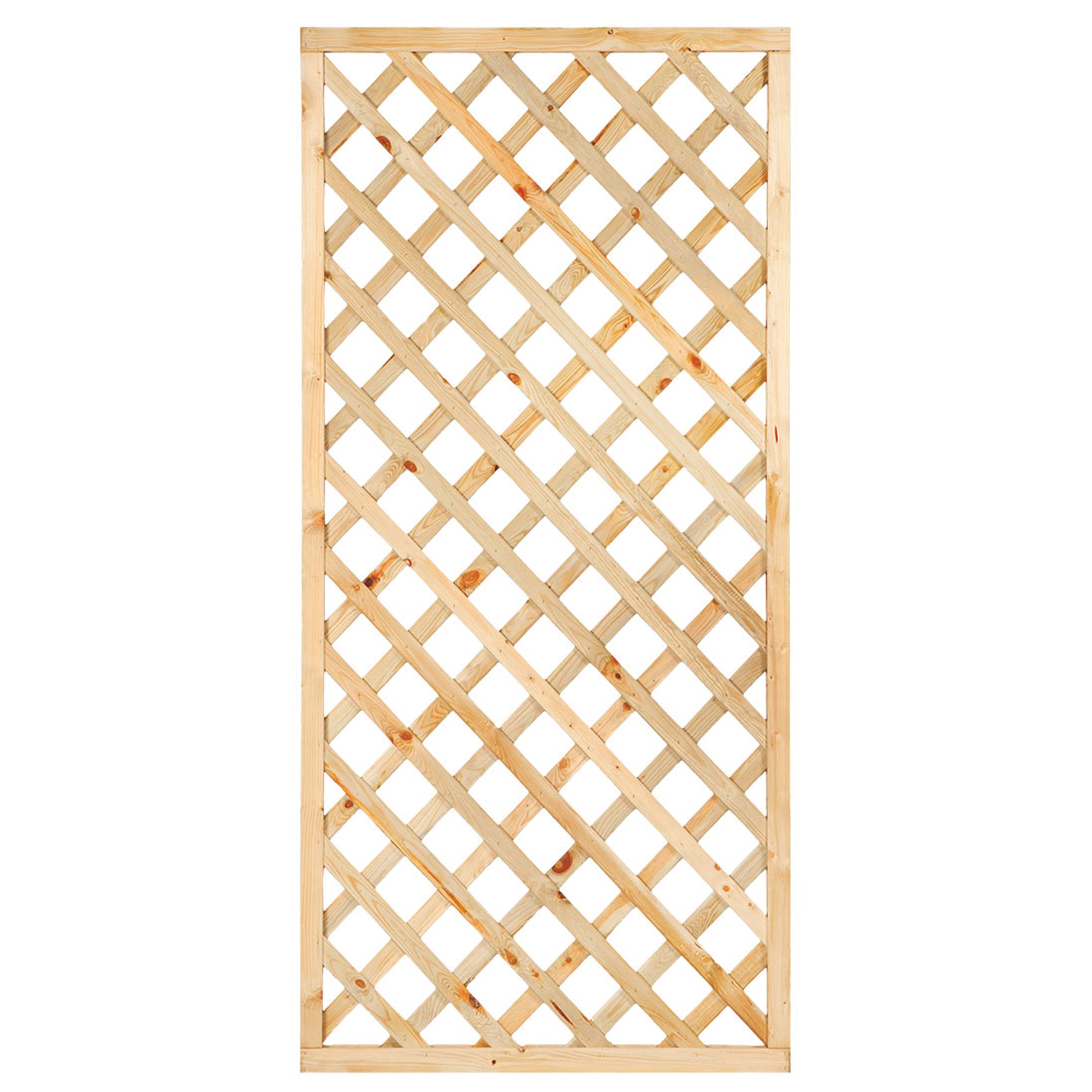 Trellis met lijst, diagonale lamellen grenen groen geïmpregneerd H180 x B90 cm