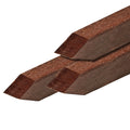 Angelim vermelho hardhout paal 6,5 x 6,5 x 300 cm geschaafd, gepunt, 4 ronde hoeken