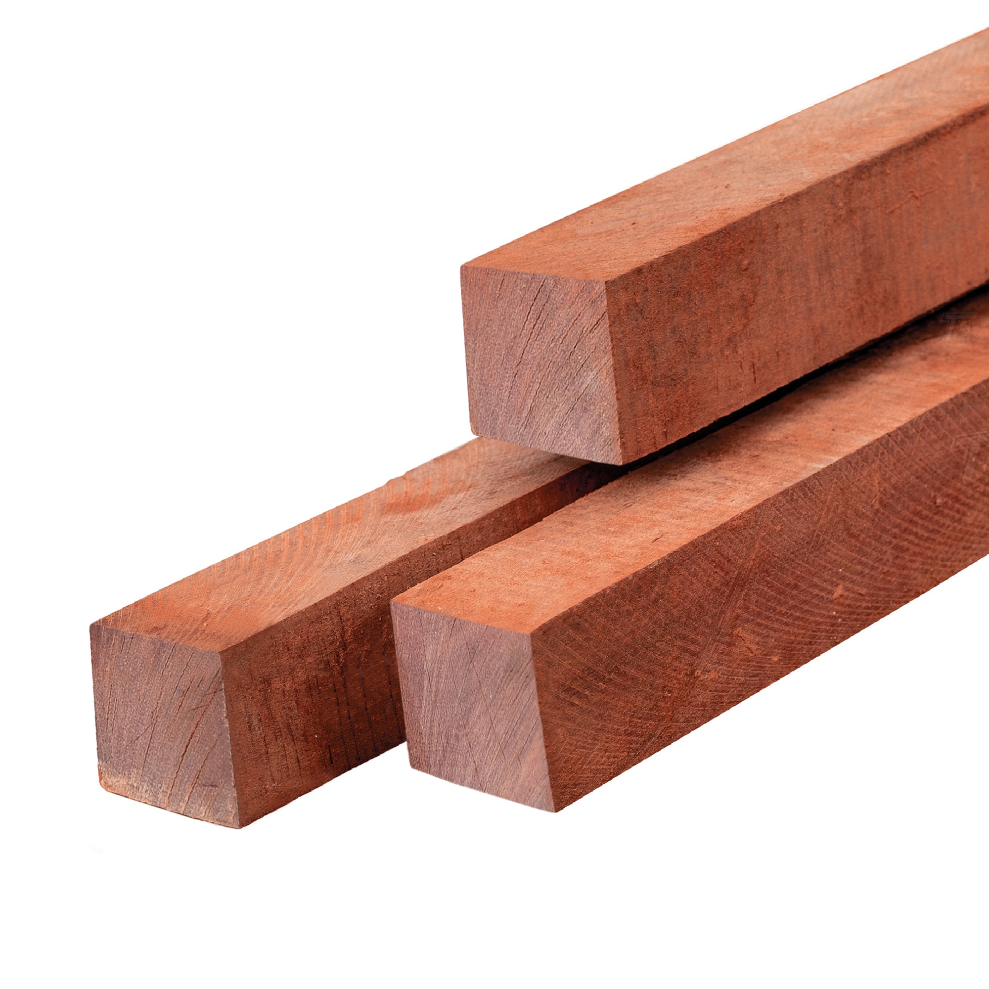 Angelim vermelho hardhout paal 7,0 x 7,0 x 400 cm fijnbezaagd, ongepunt
