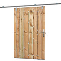 Tuindeur schuifsysteem grenen groen geïmpregneerd H195 x 130 cm