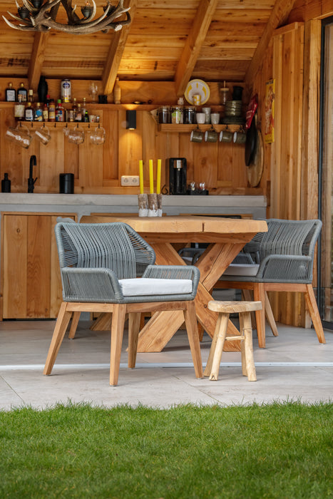 Teak stoel Granada met kussen (set van 2 stoelen)