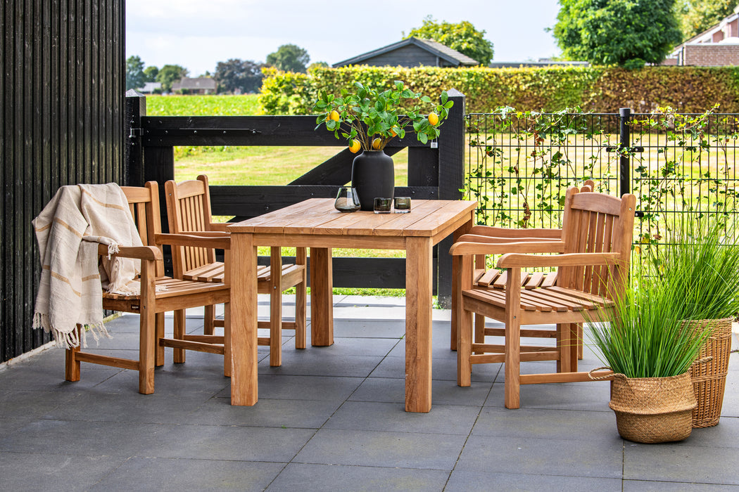 Tuintafel teak 250 x 100 cm solide rustiek