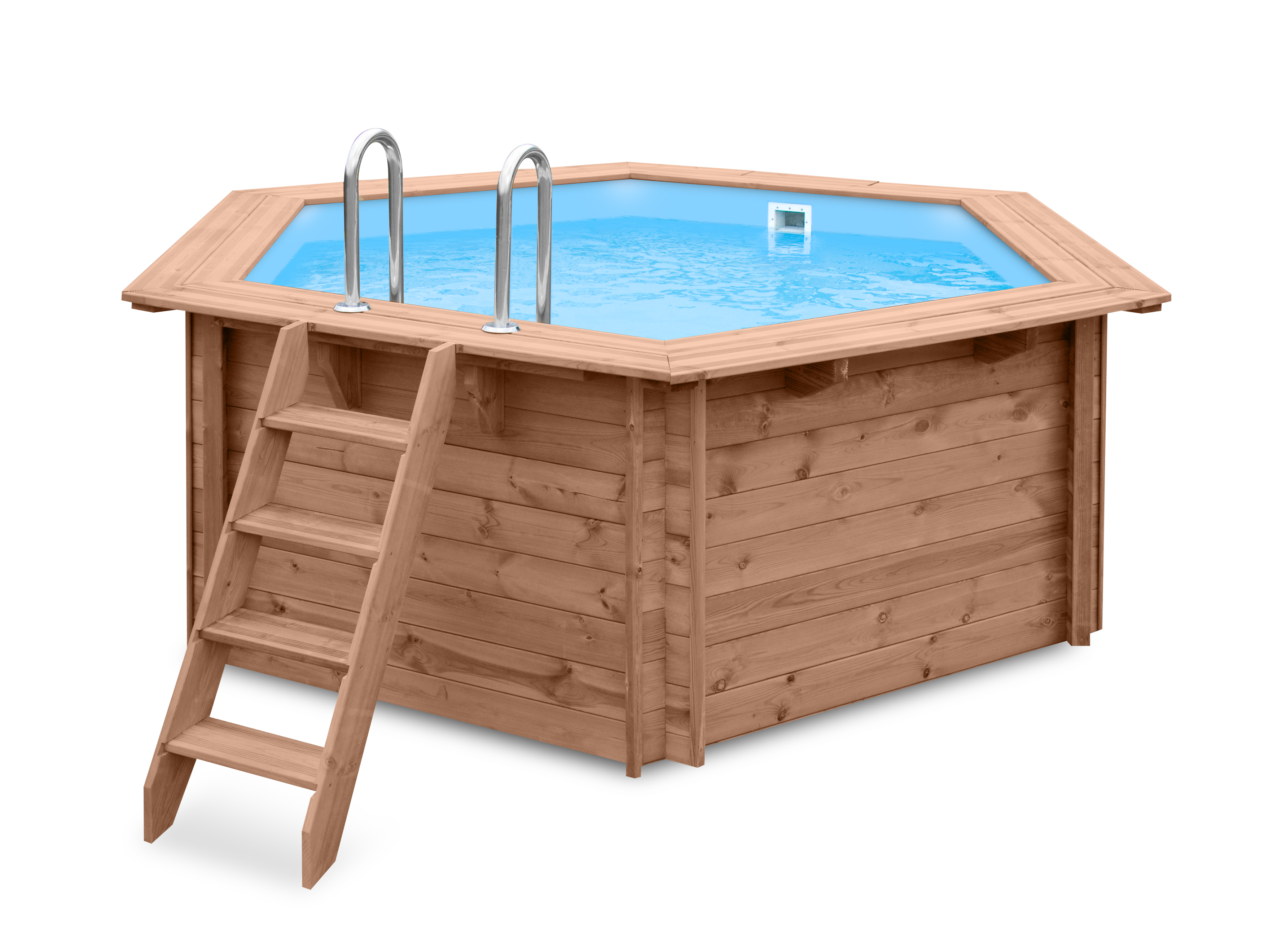 Luxe houten zwembad Mambo Beach 355 x 307 x 116 cm