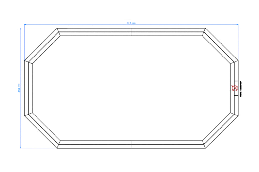 Luxe houten zwembad Cas Abou 814 x 460 x 138 cm