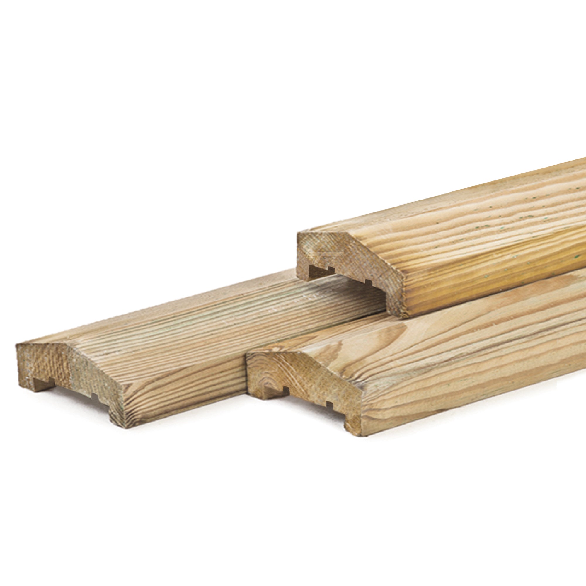 Grenen afdekkap 4,5 x 8,8 x 240 cm, vers, groen geïmpregneerd, geschaafd, piramide