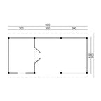 DHZ Plat dak Nijverdal Douglas 900 x 500 cm zwart geïmpregneerd