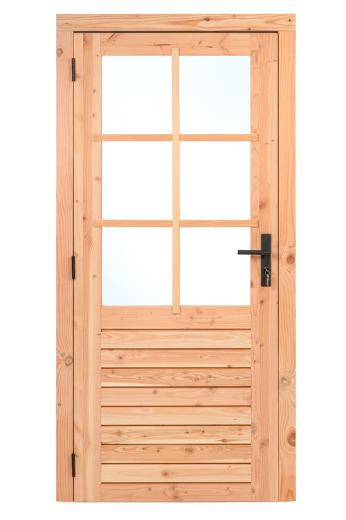 Douglas enkele glas deur 6-ruits B1000xH2050mm buitenmaat, linksdraaiend