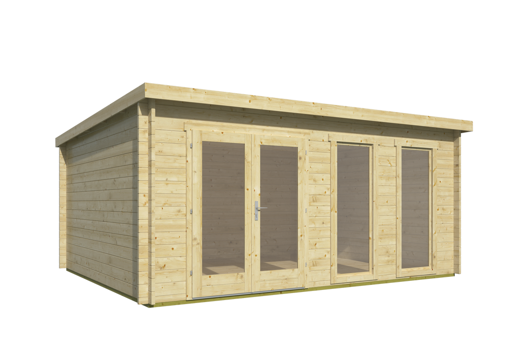 Blokhut - Tuinhuis Annabel | 40 mm | vuren grijs geïmpregneerd