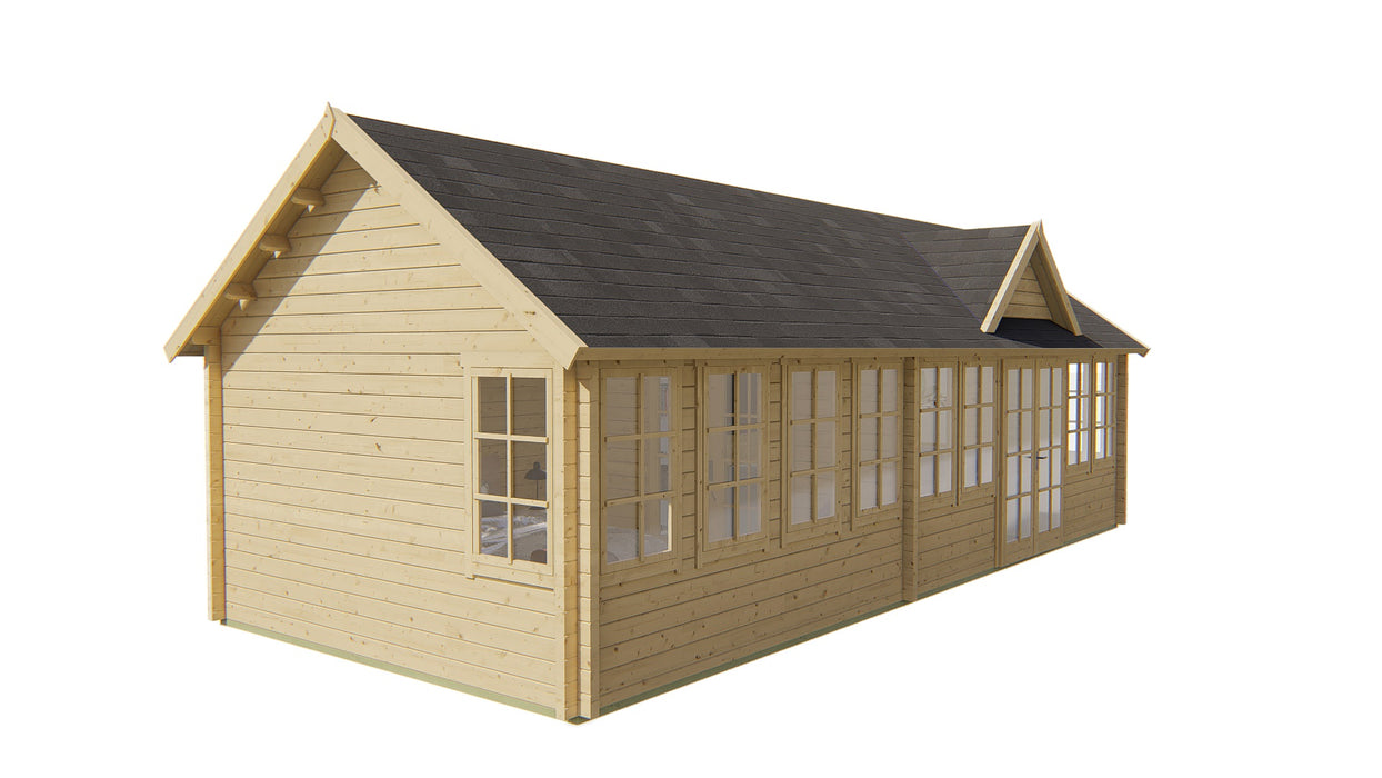 Blokhut - Tuinhuis Big Lauren | 70 mm | vuren Red Class Wood geïmpregneerd