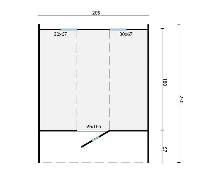 Saunabarrel | Ø205 x 250 cm | 40 mm | onbehandeld vuren