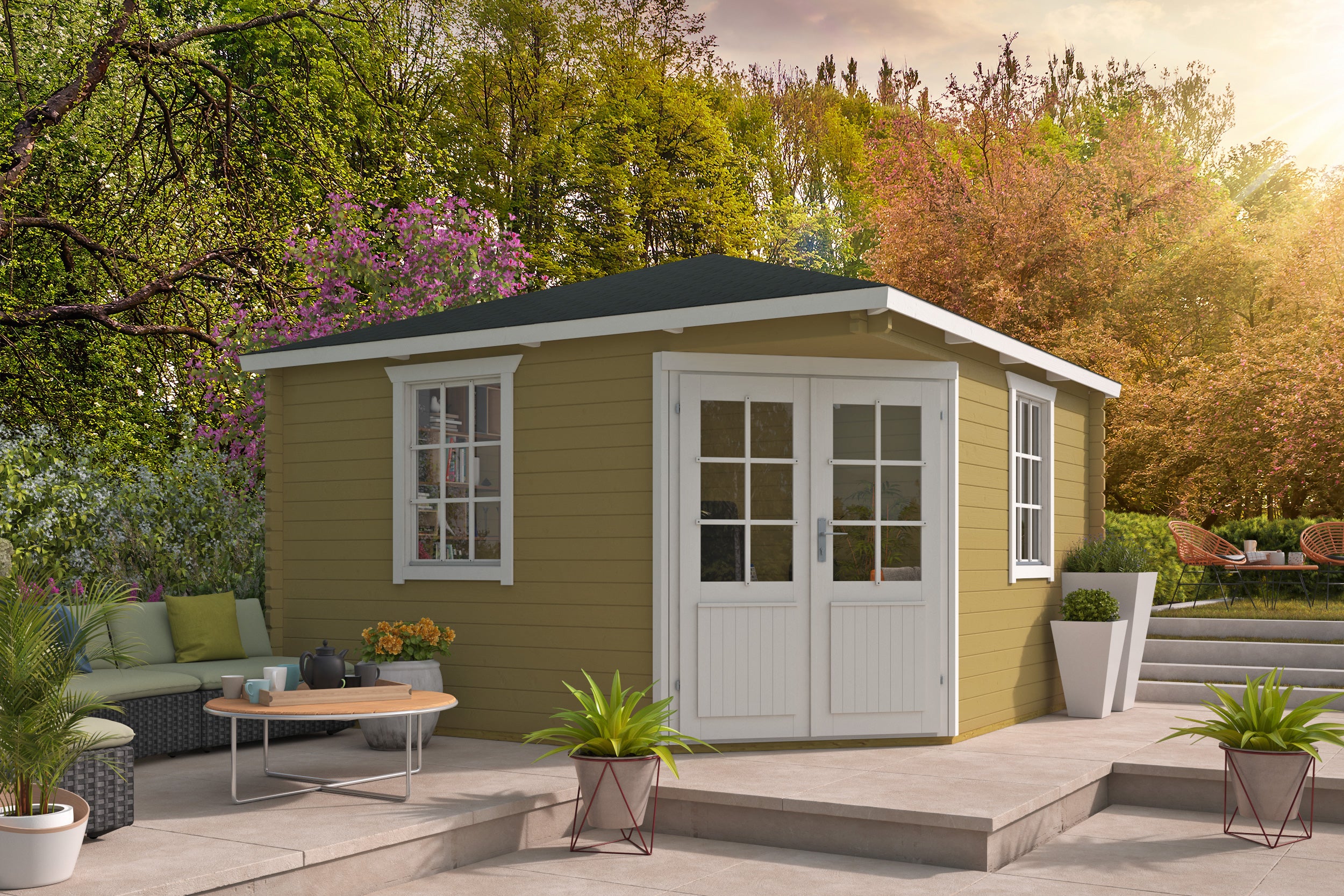 Blokhut - Tuinhuis Lotte | 44 mm | vuren Red Class Wood geïmpregneerd