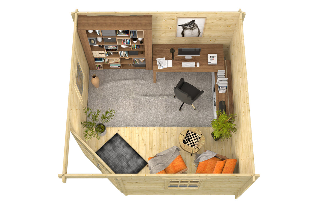 Blokhut - Tuinhuis Lotte | 44 mm | vuren honinggeel geïmpregneerd