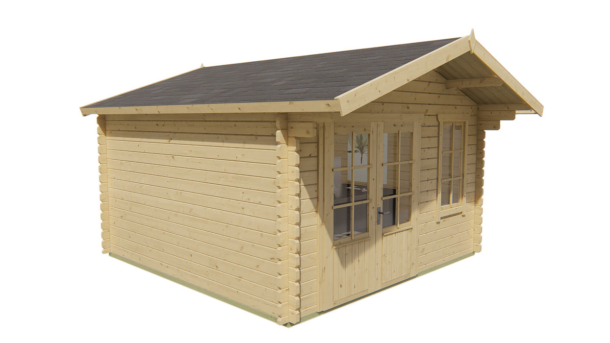 Blokhut - Tuinhuis Ulrik | 44 mm | vuren honinggeel geïmpregneerd