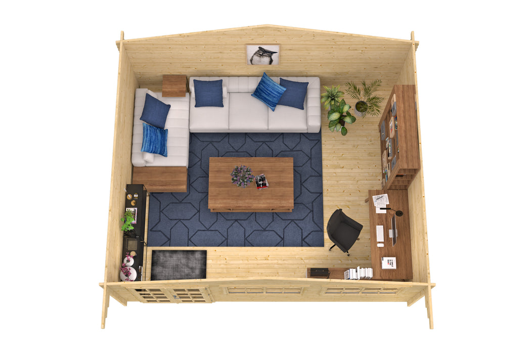 Blokhut - Tuinhuis Tova | 44 mm | vuren onbehandeld