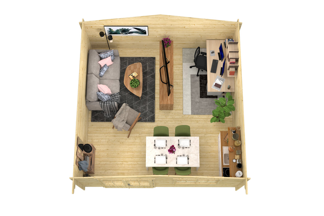 Blokhut - Tuinhuis Toledo | 34 mm | vuren Red Class Wood geïmpregneerd