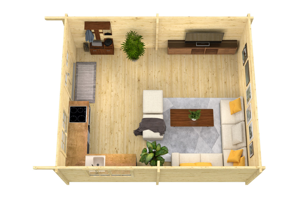 Blokhut - Tuinhuis Niedersachsen | 70 mm | vuren Red Class Wood geïmpregneerd